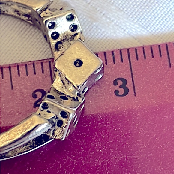 3D Lucky Dice Silver Tone Metal Gambler’s Good Luck Ring - Picture 8 of 8